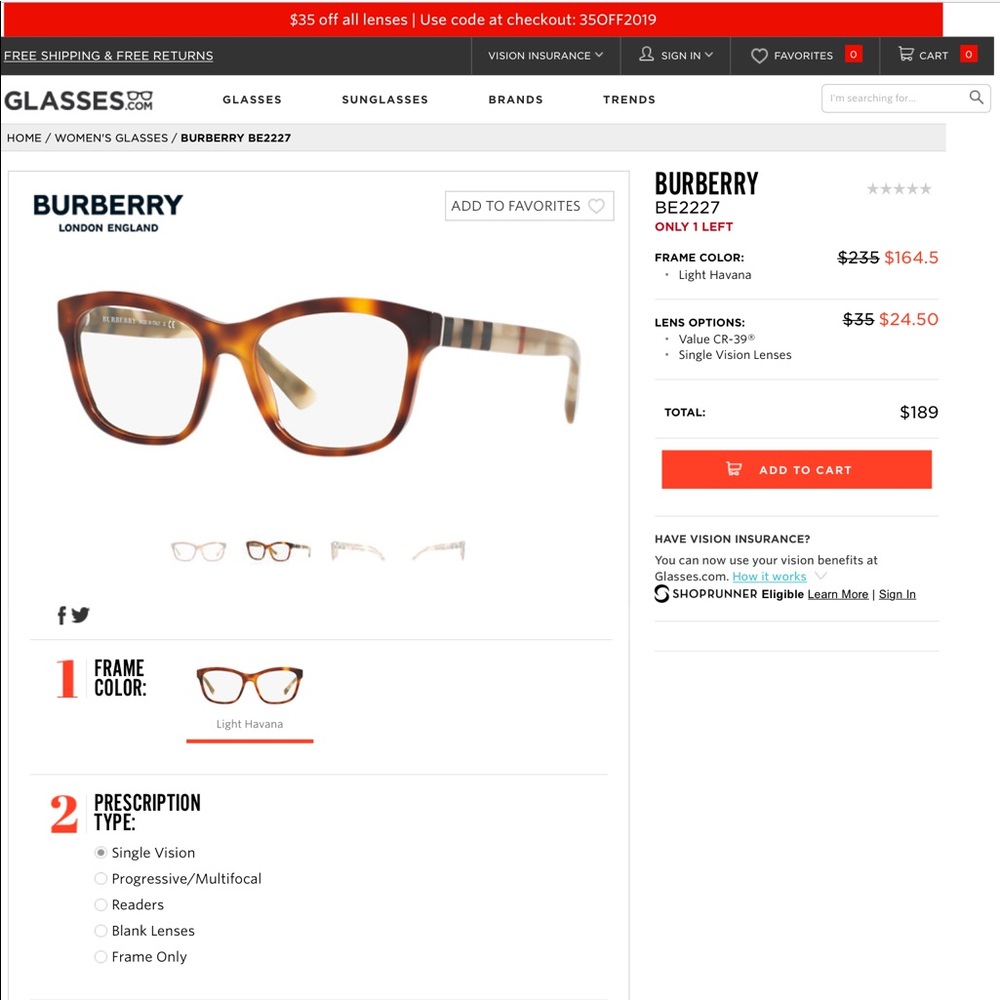 Burberry frames
